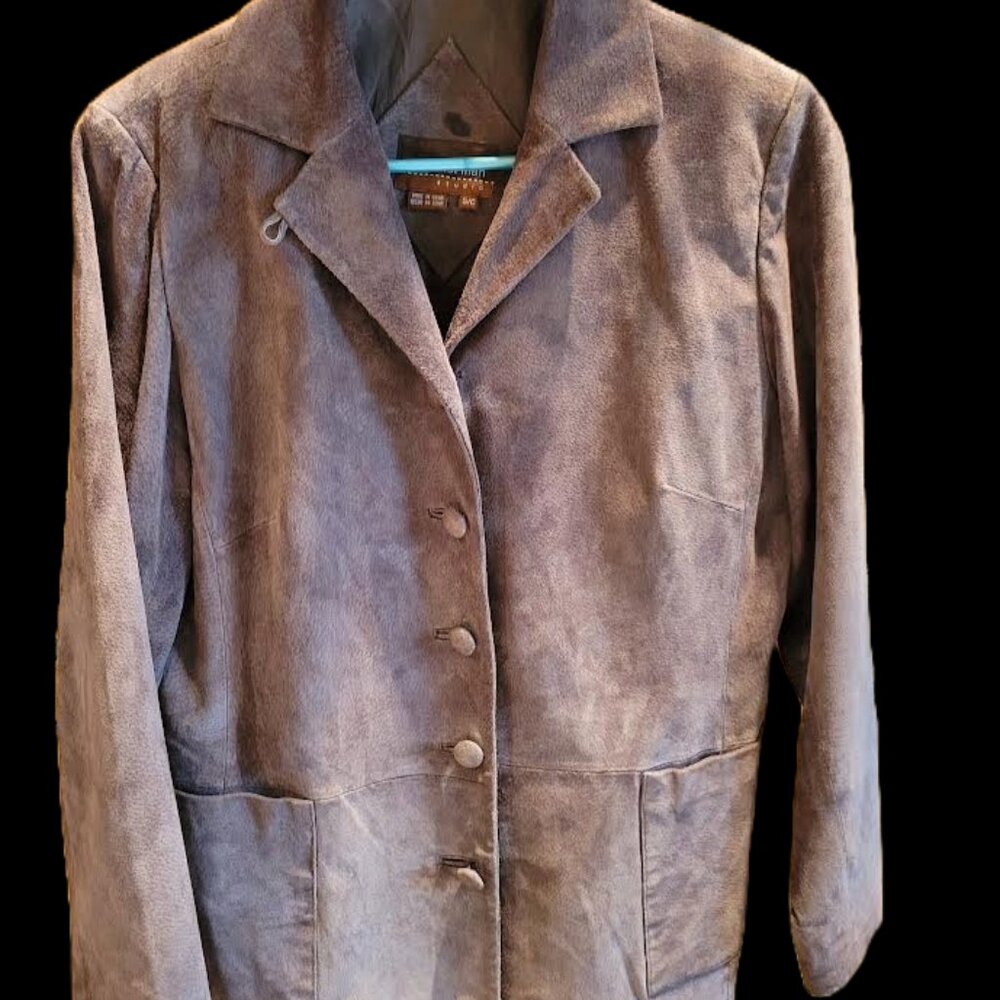 Stan Herman Studio Vintage Women's Brown Suede Leather Jacket size Small